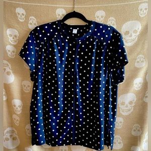 LARGE BLOUSE BLUE AND WHITE DOTS